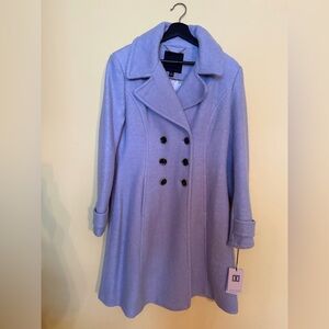 Ivanka Trump Lavender sky color Double-Breasted Pea Coat sz 12